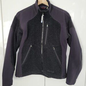 Marmot Wool and Polyester Zip-up Jacket in Black Size M